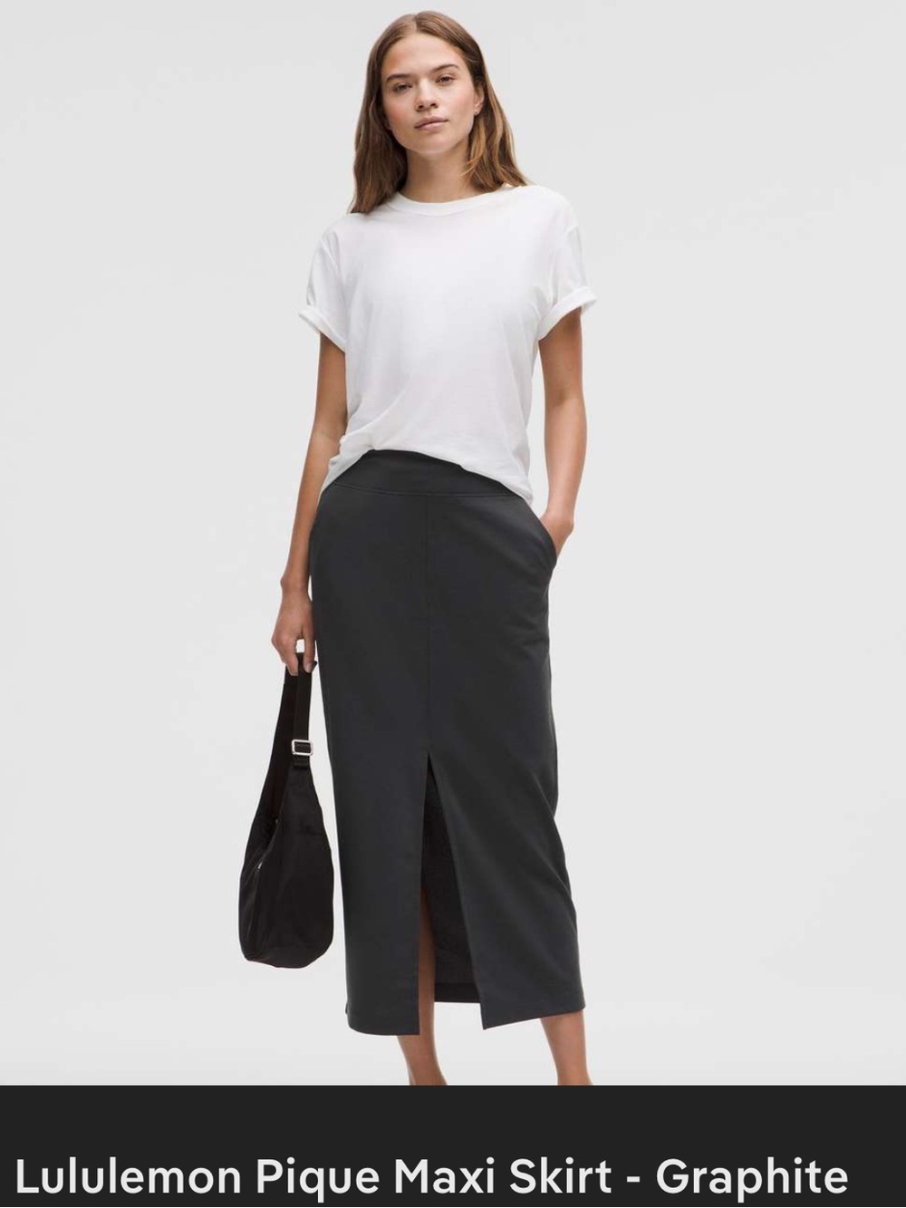 lululemon athletica Graphite Pique Maxi Skirt with Front Slit